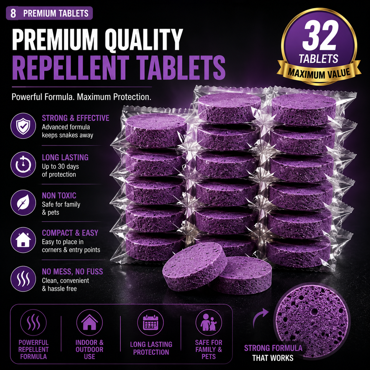 Snake Repellent Tablets| Instant Action Formula
